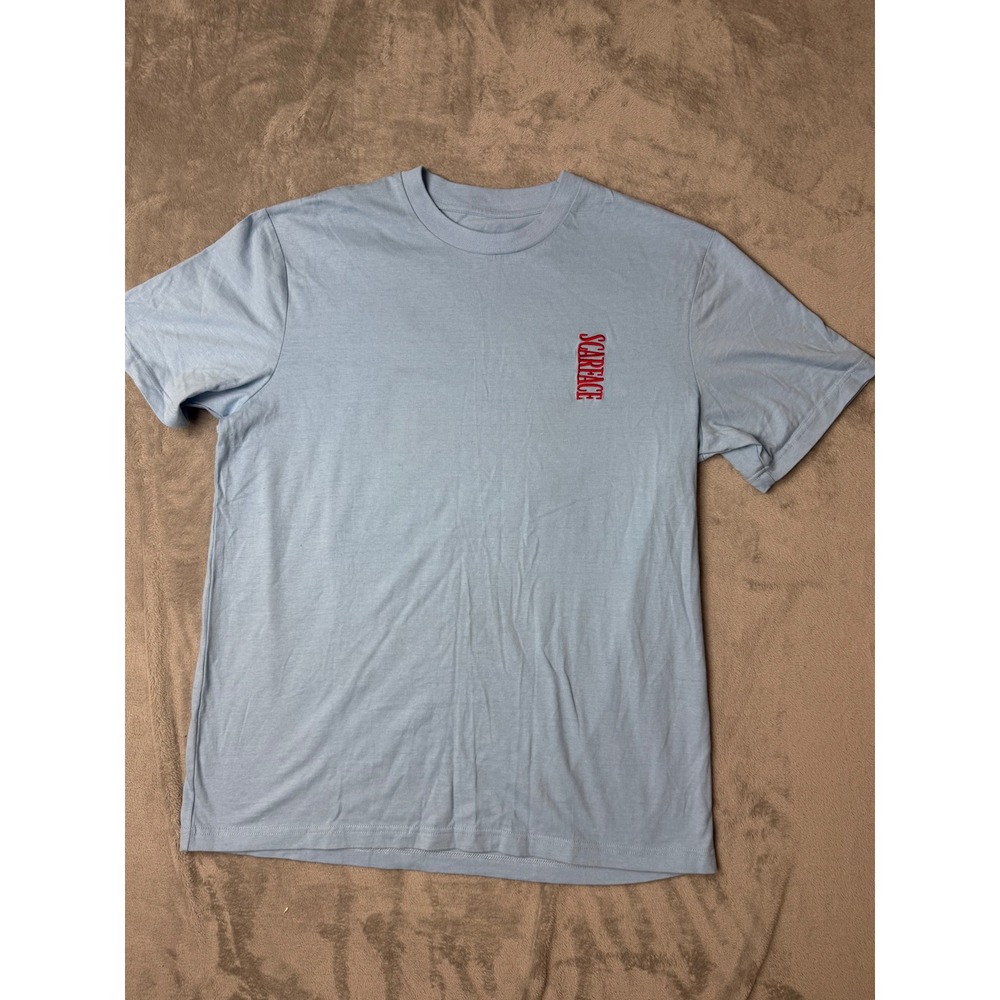 Scarface T-Shirt Mens Large Light Blue Tony Montana Al Pacino Graphic Tee